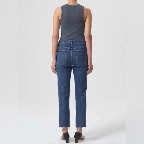 Agolde - Kye Mid Rise Straight Crop Jeans in Mirage - Picture 2 of 16